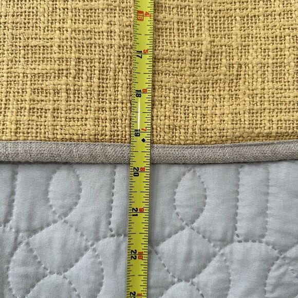 Pottery Barn Pillow Sham Cover Cotton Woven Euro Yellow Gold 20” Square Coastal - Picture 6 of 10